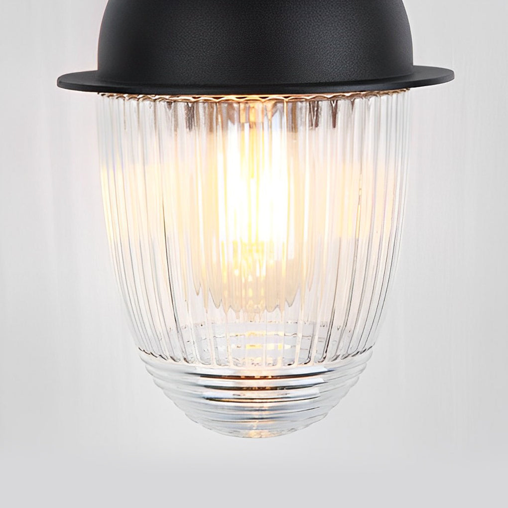 Modern Matte Black Waterproof Outdoor Wall Lamp with Clear Glass Ball Shade