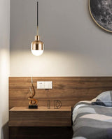 Modern Medieval Copper Pendant Lamp with Glass Shade and Adjustable Cable for Indoor Lighting