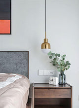 Modern Medieval Copper Pendant Lamp with Glass Shade and Adjustable Cable for Indoor Lighting