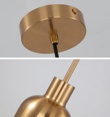 Modern Medieval Copper Pendant Lamp with Glass Shade and Adjustable Cable for Indoor Lighting