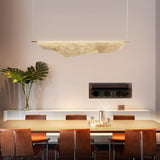 Modern Mediterranean Sculpted LED Pendant Light in Gold Finish for Dining Room