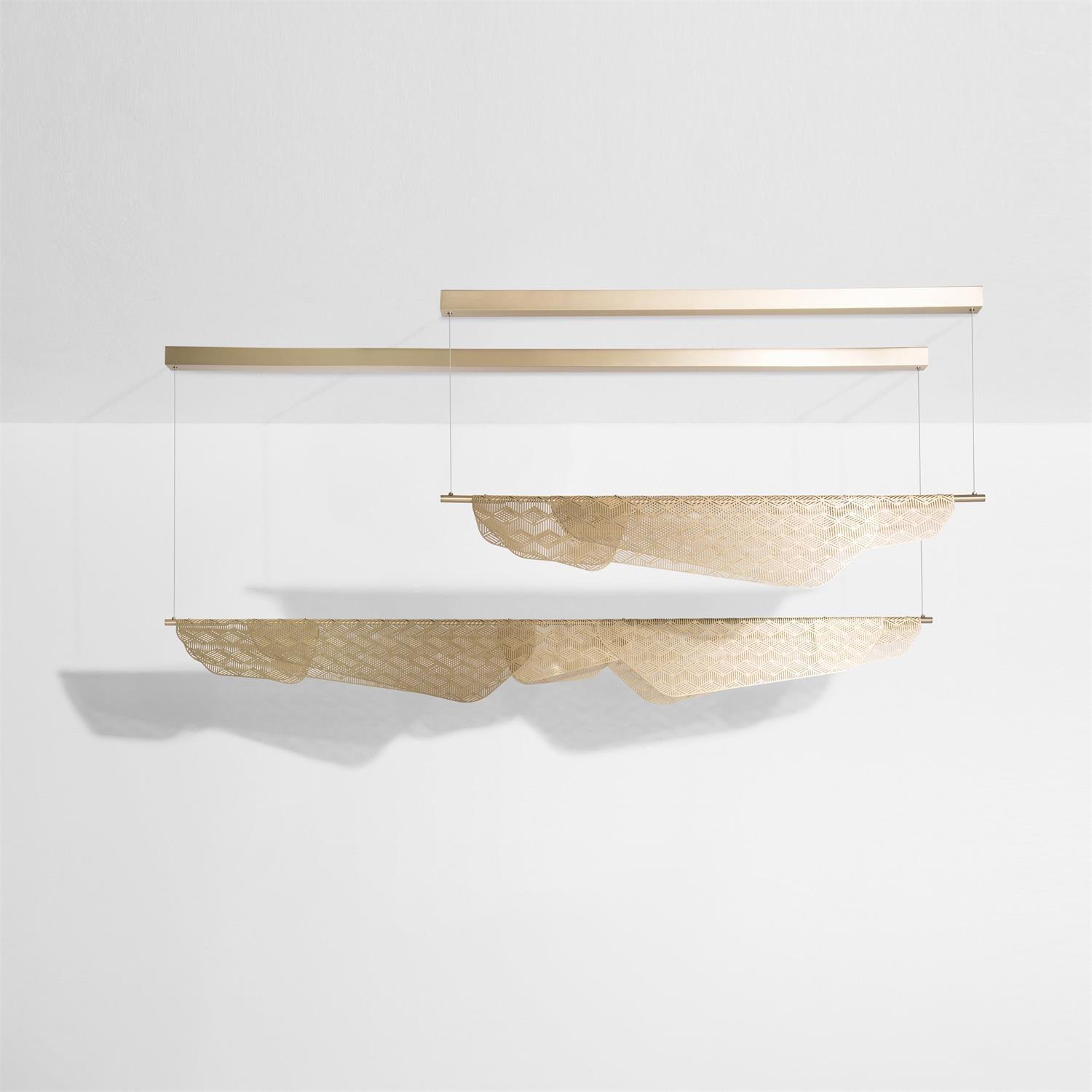 Modern Mediterranean Sculpted LED Pendant Light in Gold Finish for Dining Room