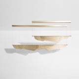 Modern Mediterranean Sculpted LED Pendant Light in Gold Finish for Dining Room