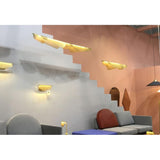 Modern Mediterranean Sculpted LED Pendant Light in Gold Finish for Dining Room