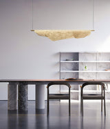 Modern Mediterranean Sculpted LED Pendant Light in Gold Finish for Dining Room