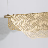 Modern Mediterranean Sculpted LED Pendant Light in Gold Finish for Dining Room