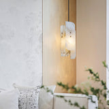 Modern Megalith Mini Alabaster Pendant Light Brass Finish Luxury Natural Stone Ceiling Lamp
