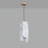 Modern Megalith Mini Alabaster Pendant Light Brass Finish Luxury Natural Stone Ceiling Lamp