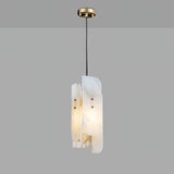 Modern Megalith Mini Alabaster Pendant Light Brass Finish Luxury Natural Stone Ceiling Lamp