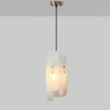Modern Megalith Mini Alabaster Pendant Light Brass Finish Luxury Natural Stone Ceiling Lamp