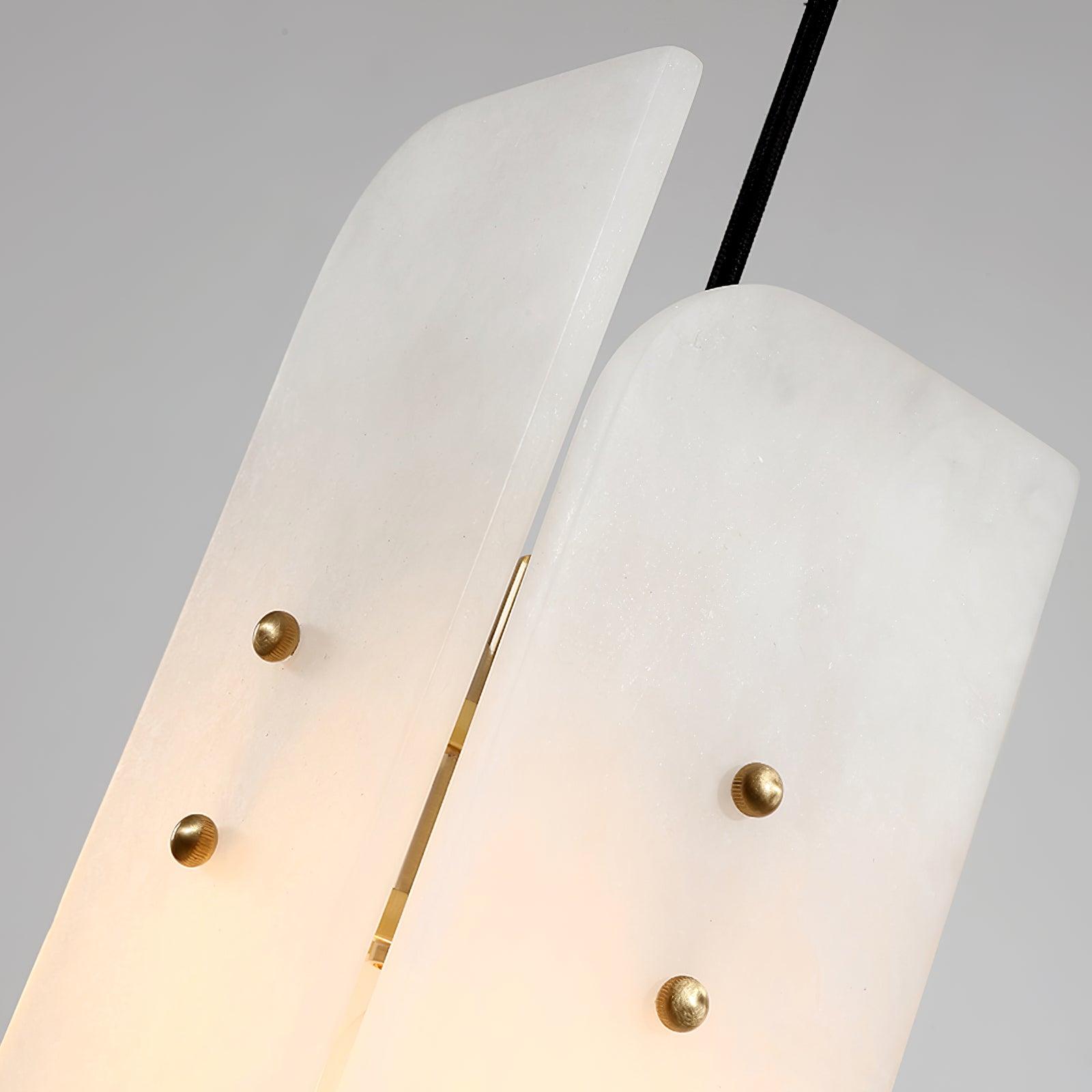 Modern Megalith Mini Alabaster Pendant Light Brass Finish Luxury Natural Stone Ceiling Lamp