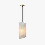 Modern Megalith Mini Alabaster Pendant Light Brass Finish Luxury Natural Stone Ceiling Lamp