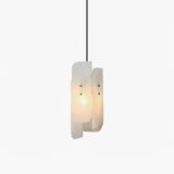 Modern Megalith Mini Alabaster Pendant Light Brass Finish Luxury Natural Stone Ceiling Lamp