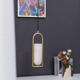 Modern Melange Small Alabaster Pendant Light with Brass Details