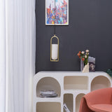 Modern Melange Small Alabaster Pendant Light with Brass Details