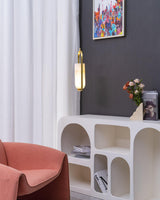 Modern Melange Small Alabaster Pendant Light with Brass Details