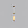 Modern Melange Small Alabaster Pendant Light with Brass Details