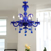 Modern Memphis Style Blue Crystal Chandelier 3 Color Dimming Glass Candle Pendant Light