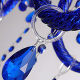 Modern Memphis Style Blue Crystal Chandelier 3 Color Dimming Glass Candle Pendant Light