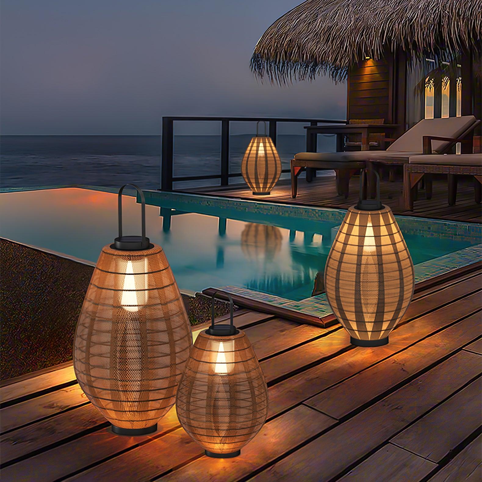 Modern Mesh Beacon Outdoor Floor Lamp Waterproof LED Garden Light for Villa and Patio