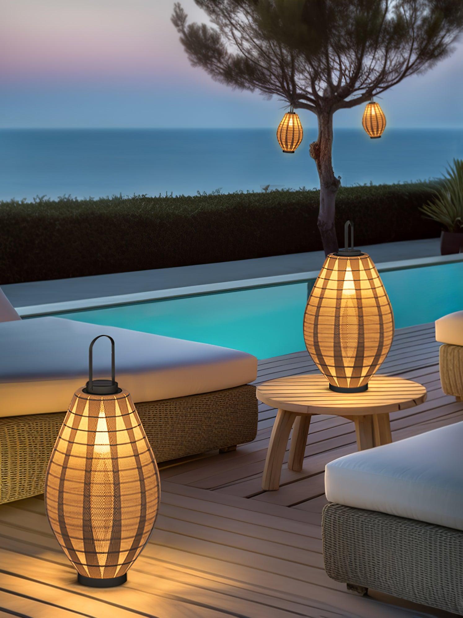 Modern Mesh Beacon Outdoor Floor Lamp Waterproof LED Garden Light for Villa and Patio