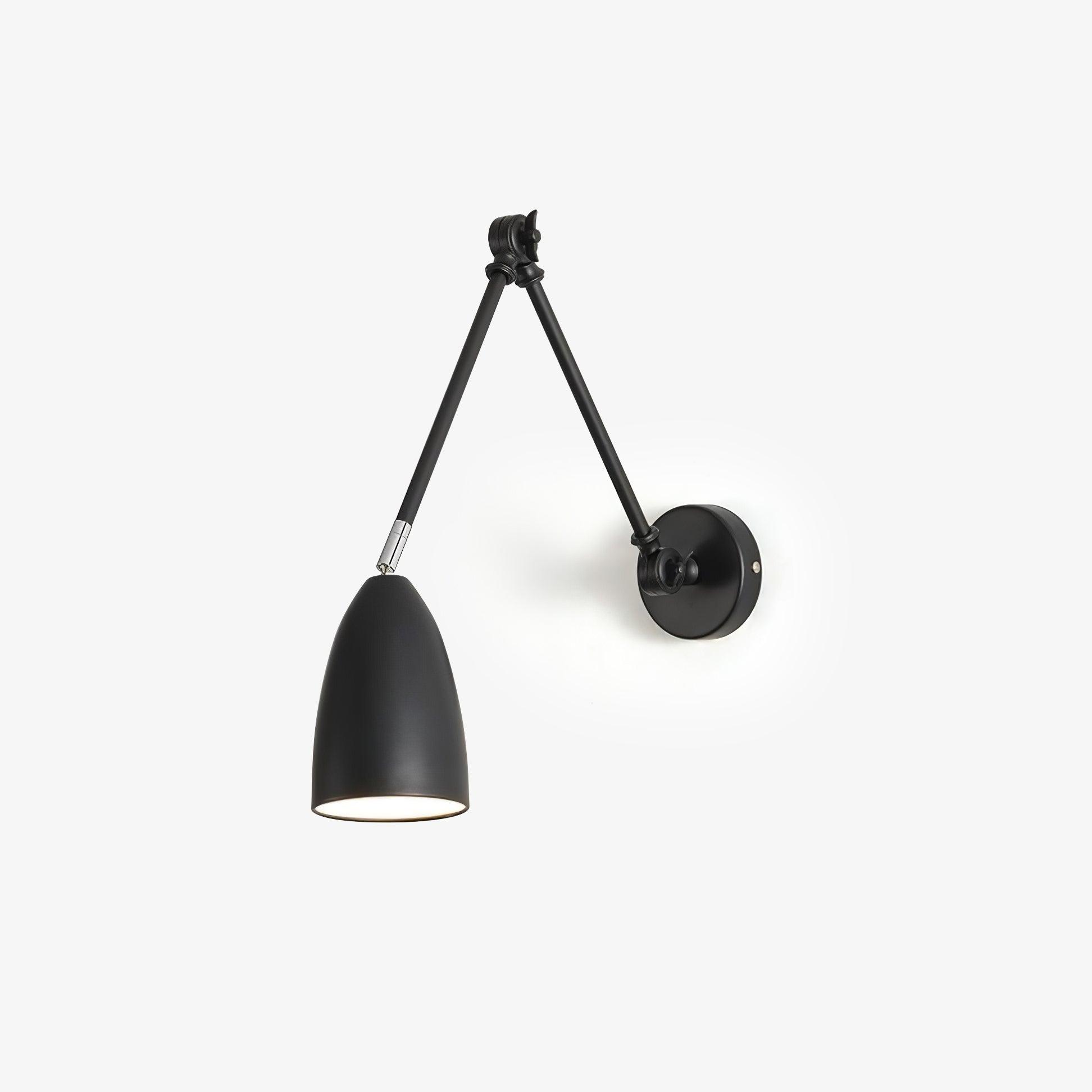 Modern Metal Adjustable Swing Arm Wall Mounted Sconce for Reading and Bedside Lighting
