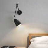 Modern Metal Adjustable Swing Arm Wall Mounted Sconce for Reading and Bedside Lighting