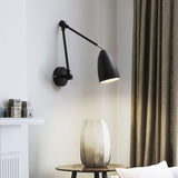 Modern Metal Adjustable Swing Arm Wall Mounted Sconce for Reading and Bedside Lighting
