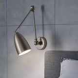 Modern Metal Adjustable Swing Arm Wall Mounted Sconce for Reading and Bedside Lighting