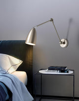 Modern Metal Adjustable Swing Arm Wall Mounted Sconce for Reading and Bedside Lighting