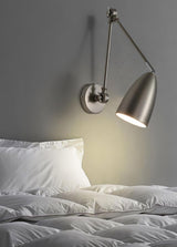 Modern Metal Adjustable Swing Arm Wall Mounted Sconce for Reading and Bedside Lighting