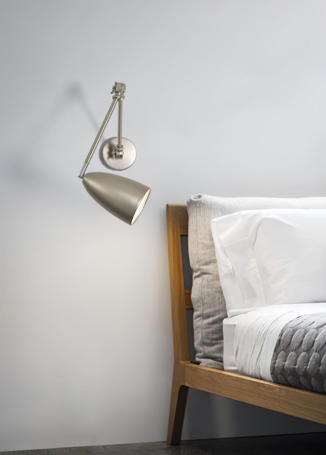 Modern Metal Adjustable Swing Arm Wall Mounted Sconce for Reading and Bedside Lighting