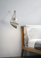 Modern Metal Adjustable Swing Arm Wall Mounted Sconce for Reading and Bedside Lighting