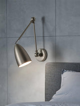 Modern Metal Adjustable Swing Arm Wall Mounted Sconce for Reading and Bedside Lighting