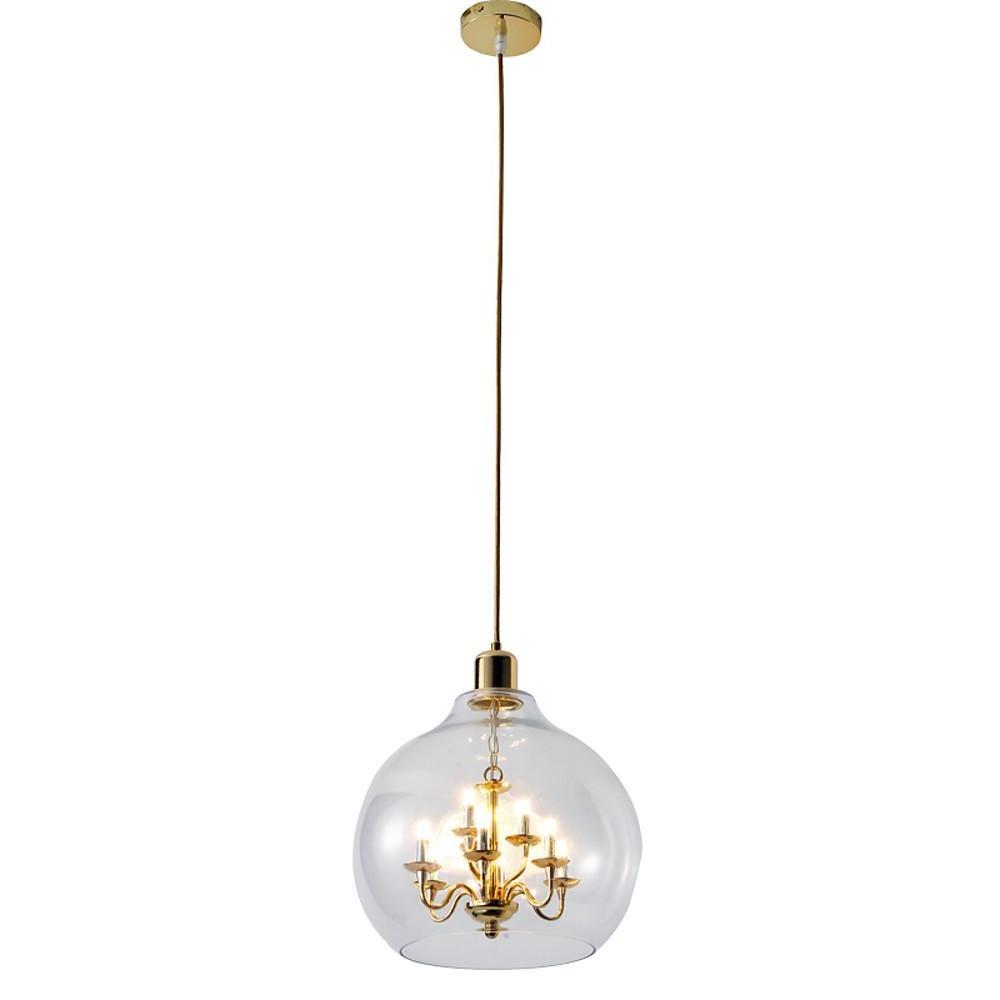Modern Metal and Glass Adjustable Industrial Pendant Light with 9 LED Bulbs