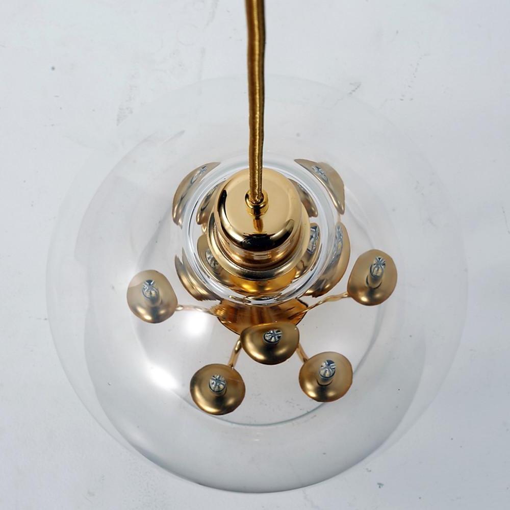 Modern Metal and Glass Adjustable Industrial Pendant Light with 9 LED Bulbs