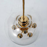 Modern Metal and Glass Adjustable Industrial Pendant Light with 9 LED Bulbs