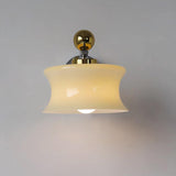 Modern Metal and Glass Wall Sconce Set of Two with Elegant Fabric Shade Gold and Chrome