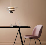 Modern Metal Geometric Pendant Light with Chrome Accents and Soft Diffusion