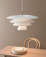 Modern Metal Geometric Pendant Light with Chrome Accents and Soft Diffusion