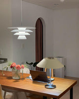 Modern Metal Geometric Pendant Light with Chrome Accents and Soft Diffusion