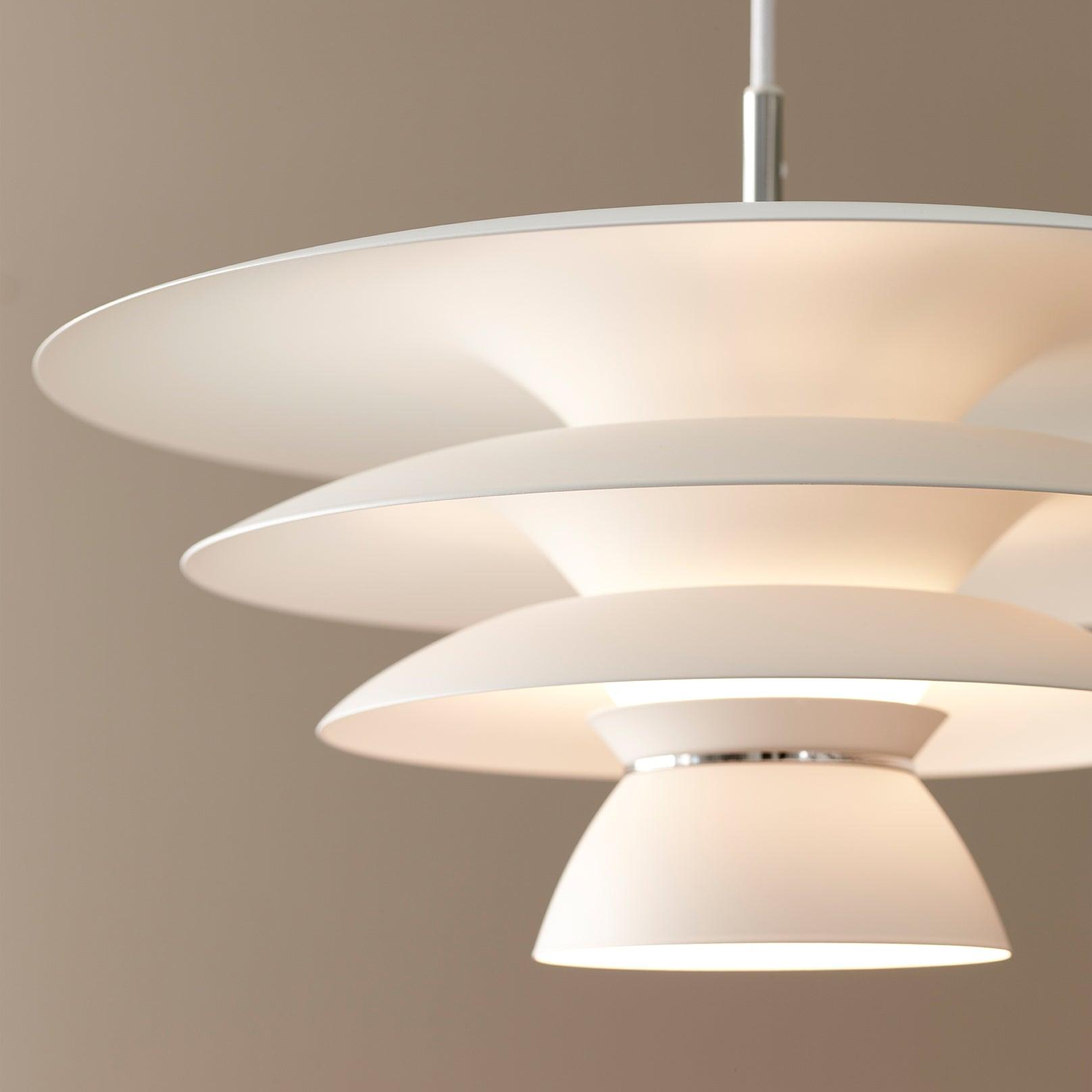 Modern Metal Geometric Pendant Light with Chrome Accents and Soft Diffusion