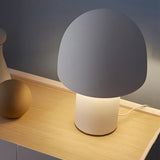 Modern Metal Mushroom Table Lamp with Frosted Dome Shade for Nordic Bedside Lighting