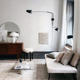 Modern Mid Century Adjustable Articulating Arm Wall Sconce Lighting with Rotating Shade