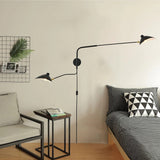 Modern Mid Century Adjustable Articulating Arm Wall Sconce Lighting with Rotating Shade