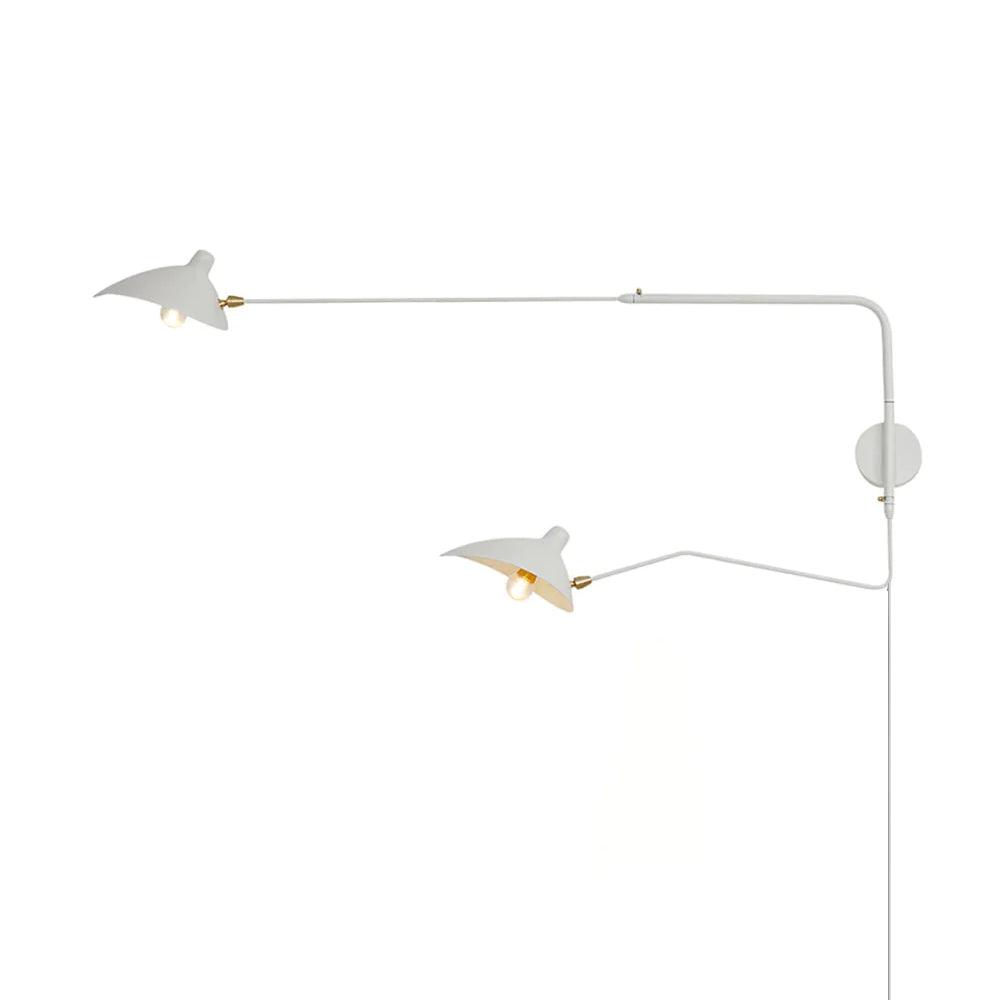 Modern Mid Century Adjustable Articulating Arm Wall Sconce Lighting with Rotating Shade
