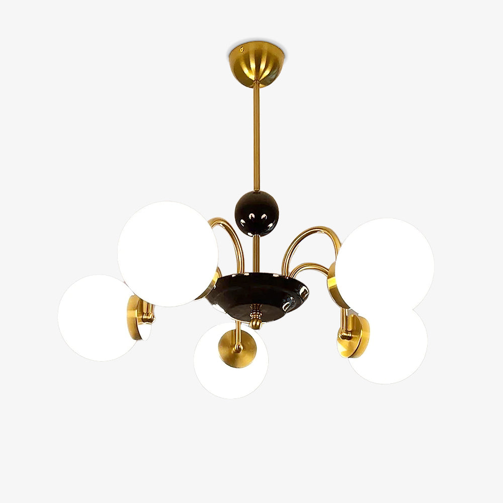 modern-mid-century-glass-globe-chandelier-with-metal-rod-frame-and-white-opal-shades