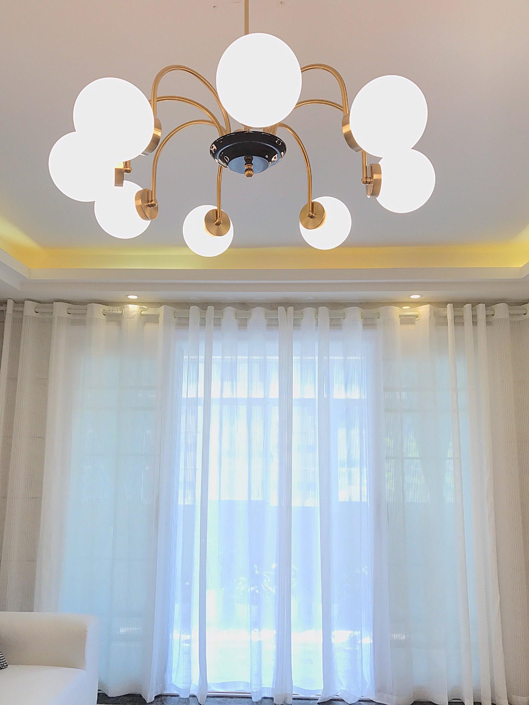 modern-mid-century-glass-globe-chandelier-with-metal-rod-frame-and-white-opal-shades