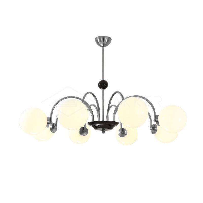 modern-mid-century-glass-globe-chandelier-with-metal-rod-frame-and-white-opal-shades