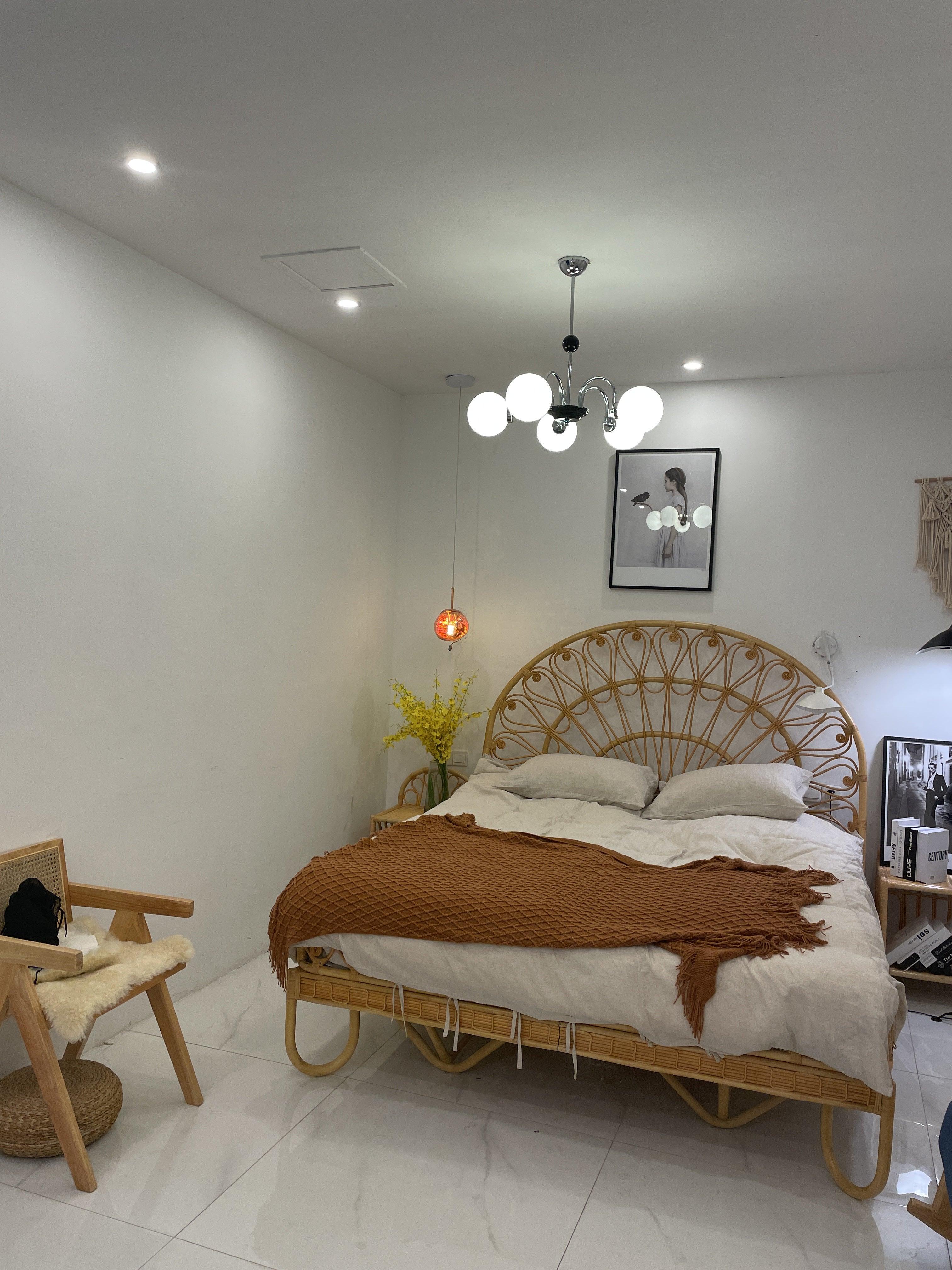 modern-mid-century-glass-globe-chandelier-with-metal-rod-frame-and-white-opal-shades